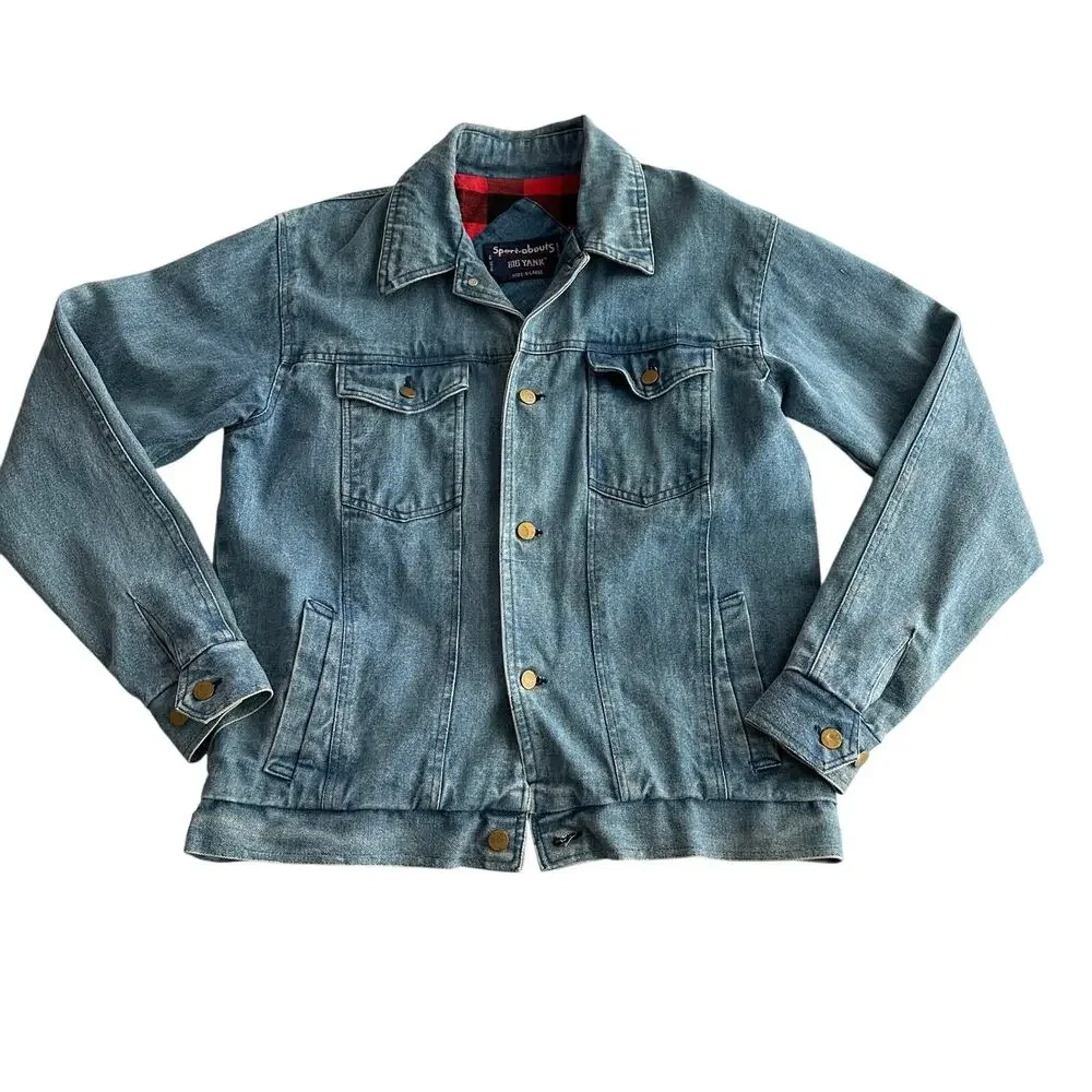 Big Yank Sportabouts VTG 80s Buffalo‎ Plaid Flannel Lined Trucker Jean Jacket XL